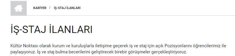 Kültür Üniversitesi iş ve Staj İlanları