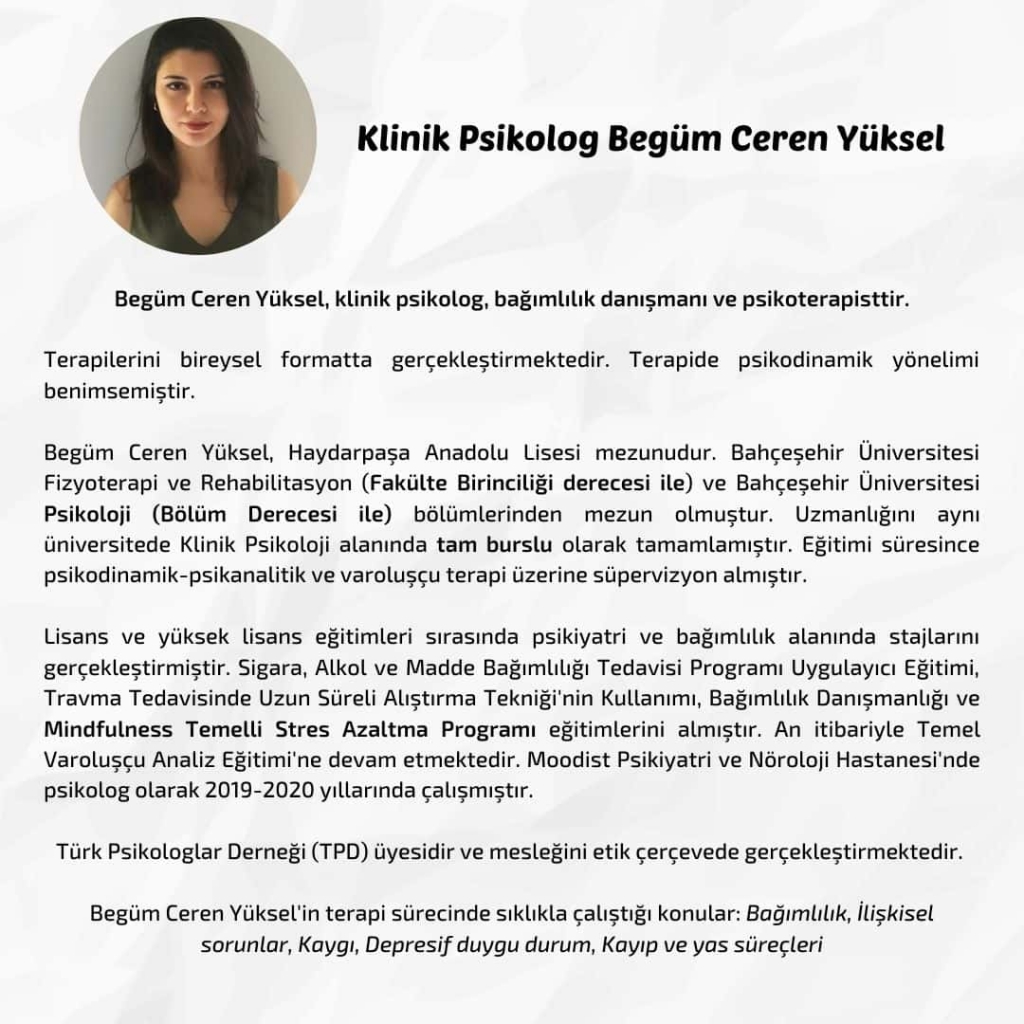 Klinik Psikolog Begüm Ceren Yüksel