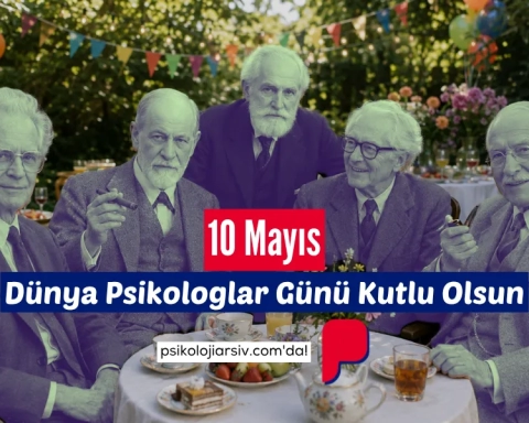 Psikoloji bilimine katkı sağlayan önemli isimlerle hazırlanan 10 Mayıs Dünya Psikologlar Günü kutlama görseli.